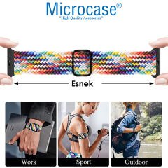 Microcase Apple Watch 9 45 mm için Esnek Örgülü Kumaş Kordon Kayış - KY45-2