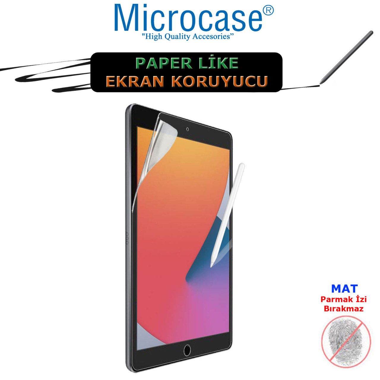 Microcase iPad 8.Nesil 10.2 inch 2020 Paper Like Pencil Destekli Kağıt Hissi Veren Mat Ekran Koruyucu