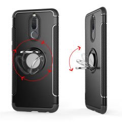 Mate 10 Lite Yüzük standlı Armor Slikon Kılıf+Manyetik Araç Tutuc