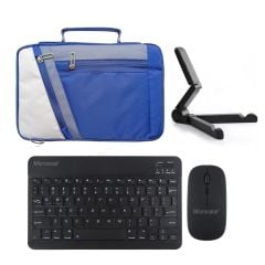 Microcase Huawei Matepad T10S 10.1 inch Uyumlu Tablet Çanta+Türkçe Bluetooth Klavye +Mouse+ Standı AL4383 Lacivert