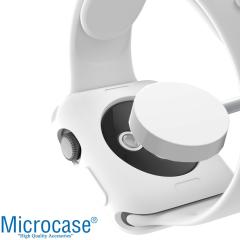 Microcase Apple Watch 7 45 mm Önü Açık Mat Silikon Kılıf - Beyaz