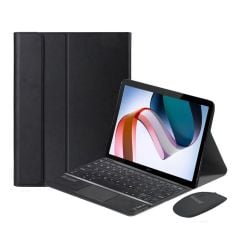 Microcase Samsung Galaxy Tab S9 FE X510 10.9 inch Tablet Bluetooth Touchpad Klavye + Bluetooth Mouse + Standlı Kılıf - BKK7