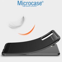 Microcase Samsung Galaxy A32 Brushed Carbon Fiber Silikon Kılıf - Siyah