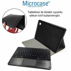 Microcase Samsung Galaxy Tab S9 FE Plus X610 12.4 inch Tablet Bluetooth Touchpad Klavye + Bluetooth Mouse + Standlı Kılıf - BKK7