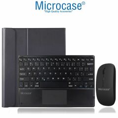 Microcase Samsung Galaxy Tab S9 FE Plus X610 12.4 inch Tablet Bluetooth Touchpad Klavye + Bluetooth Mouse + Standlı Kılıf - BKK7