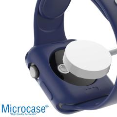 Microcase Apple Watch 7 45 mm Önü Açık Mat Silikon Kılıf - Lacivert