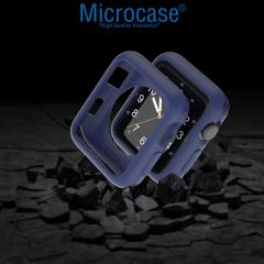 Microcase Apple Watch 7 45 mm Önü Açık Mat Silikon Kılıf - Lacivert