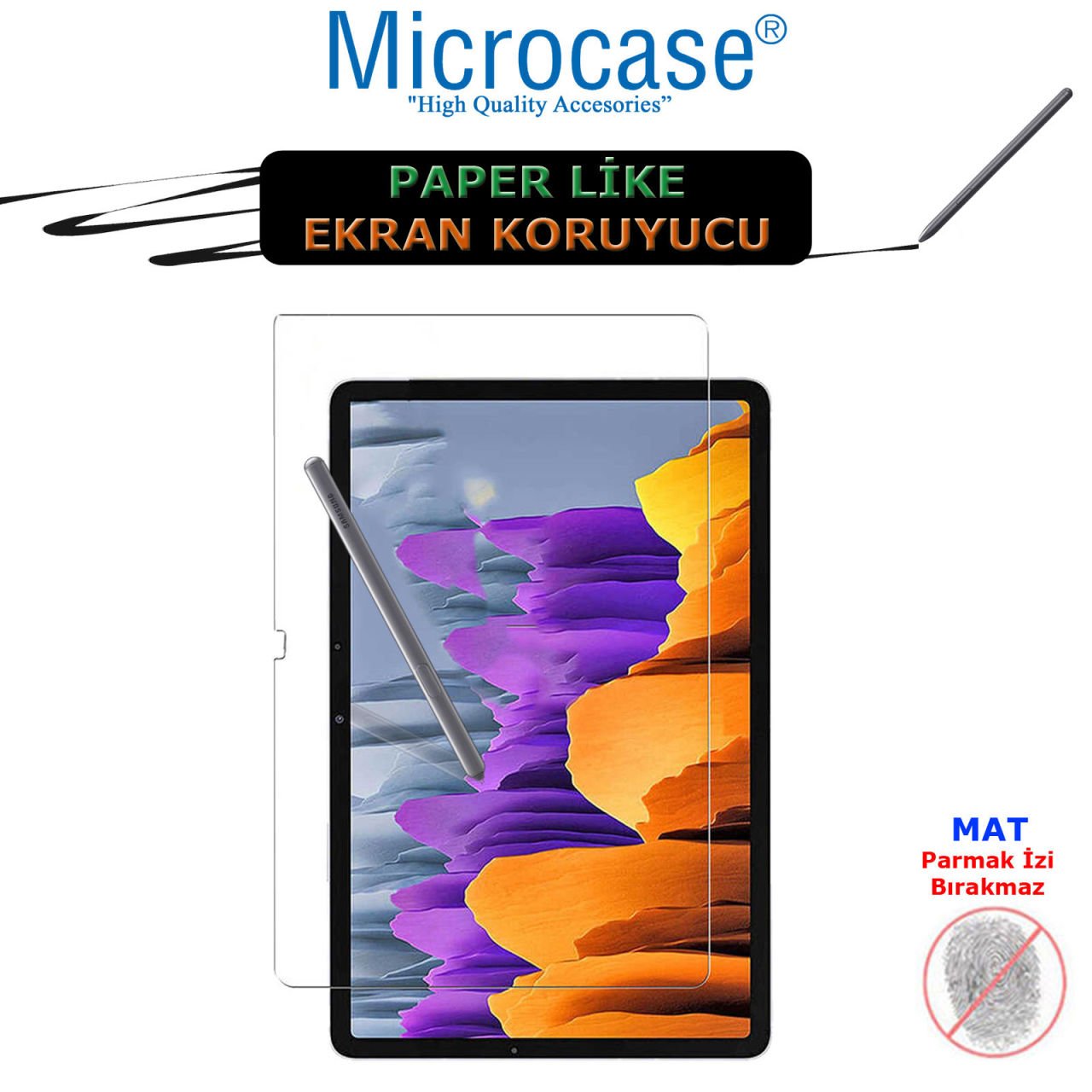 Microcase Samsung Galaxy Tab S7 T870 Paper Like Kağıt Hissi Veren MAT Ekran Koruyucu
