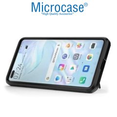 Microcase Huawei P40 Alfa Serisi Armor Standlı Perfect Koruma Kılıf - Siyah