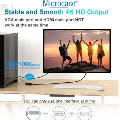 Microcase Displayport To HDMI + VGA Kablo Port Çevirici Dönüştürücü- AL4809