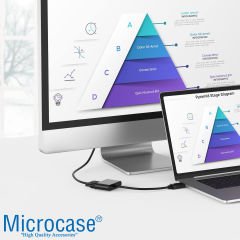 Microcase Displayport To HDMI + VGA Kablo Port Çevirici Dönüştürücü- AL4809