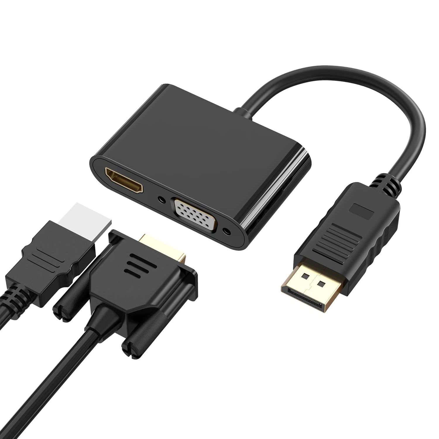 Microcase Displayport To HDMI + VGA Kablo Port Çevirici Dönüştürücü- AL4809