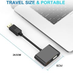 Microcase Displayport To HDMI + VGA Kablo Port Çevirici Dönüştürücü- AL4809