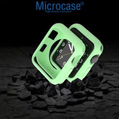 Microcase Apple Watch 7 45 mm Önü Açık Mat Silikon Kılıf - Su Yeşili