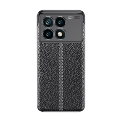 Microcase Poco X6 Pro /Xiaomi Redmi K70E Leather Serisi Deri Efekt Silikon Kılıf - Siyah Al3337