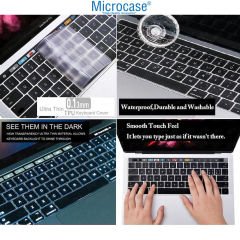 Macbook Pro 13 A1989 Touch Bar Klavye Koruyucu EU Şeffaf