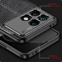 Microcase Poco X6 Pro /Xiaomi Redmi K70E Leather Serisi Deri Efekt Silikon Kılıf - Siyah Al3337