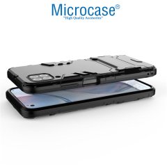 Microcase Huawei P40 Lite Alfa Serisi Armor Standlı Perfect Koruma Kılıf - Siyah
