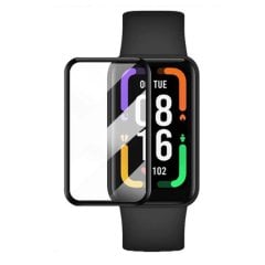 Microcase Xiaomi Redmi Smart Band Pro 1.47'' Tam Kaplayan Kavisli Ekran Koruyucu 3D Pet Film - Siyah