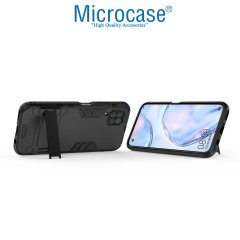 Microcase Huawei P40 Lite Alfa Serisi Armor Standlı Perfect Koruma Kılıf - Siyah