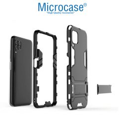 Microcase Huawei P40 Lite Alfa Serisi Armor Standlı Perfect Koruma Kılıf - Siyah