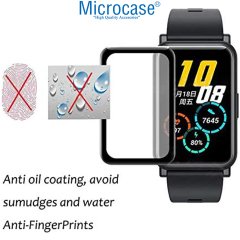 Microcase Huawei Watch Fit 2 1.74'' Tam Kaplayan Kavisli Ekran Koruyucu 3D Pet Film - Siyah