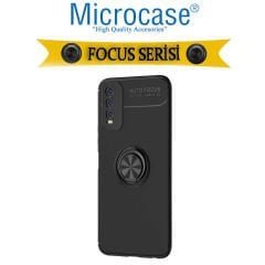 Microcase Vivo Y20 - Y20S Focus Serisi Yüzük Standlı Silikon Kılıf - Siyah