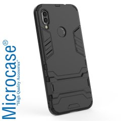 Microcase Xiaomi Redmi Note 7 - Note 7 Pro Alfa Serisi Armor Standlı Perfect Koruma Kılıf + Tempered Glass Cam Koruma (SEÇENEKLİ)