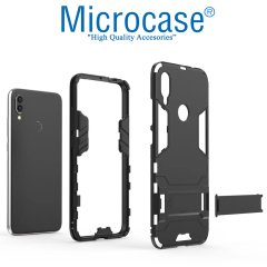Microcase Xiaomi Redmi Note 7 - Note 7 Pro Alfa Serisi Armor Standlı Perfect Koruma Kılıf + Tempered Glass Cam Koruma (SEÇENEKLİ)