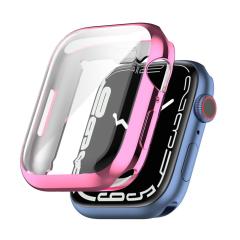 Microcase Apple Watch 7 41 mm Önü Kapalı Silikon Kılıf - Pembe