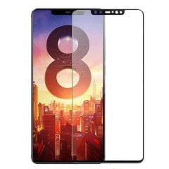 Xiaomi Mi 8 Tam Kaplayan Çerçeveli Tempered Cam - Siyah