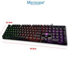 Microcase RGB Işıklı Gaming Oyuncu Klavye Yarı Mekanik USB Kablolu Türkçe Q - AL4178