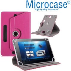Microcase Asus ZenPad 3S 10 Z500KL 9.7 inch Universal Döner Standlı Tablet Kılıfı + Tempered Glass Cam Koruma