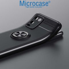 Microcase Oppo A54 Focus Serisi Yüzük Standlı Silikon Kılıf - Siyah