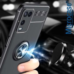 Microcase Oppo A54 Focus Serisi Yüzük Standlı Silikon Kılıf - Siyah