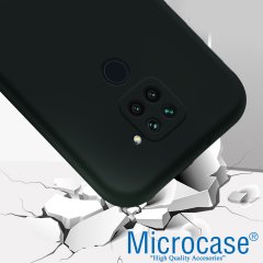Microcase Xiaomi Redmi Note 9 CamPRO Serisi Kamera Korumalı Silikon Kılıf - Siyah
