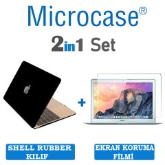 Microcase Macbook Air 13.3 Shell Rubber Kapak Kılıf + Ekran Filmi