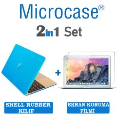 Microcase Macbook Air 13.3 Shell Rubber Kapak Kılıf + Ekran Filmi