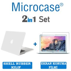 Microcase Macbook Air 13.3 Shell Rubber Kapak Kılıf + Ekran Filmi