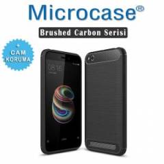 Xiaomi Redmi 5A 5.0 inch Brushed CarbonFiber SilikonTPU Kılıf+Cam
