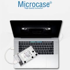 Microcase Taşınabilir Yüksek Hızlı 5Gbps USB 2.0/3.0 SATA 2.5 inch Harici Harddisk Kutusu - AL3515 Şeffaf