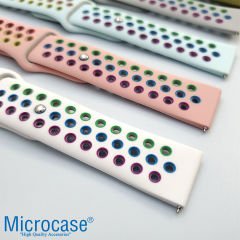 Microcase Amazfit Bip 3 Pro için Delikli Silikon Kordon Kayış - KY13