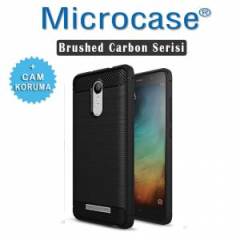 Xiaomi Redmi Note 3 Brushed Carbon Fiber Silikon TPU Kılıf + Cam