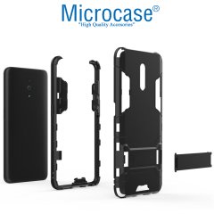Microcase Oppo Reno Alfa Serisi Armor Standlı Perfect Koruma Kılıf + Tempered Glass Cam Koruma (SEÇENEKLİ)