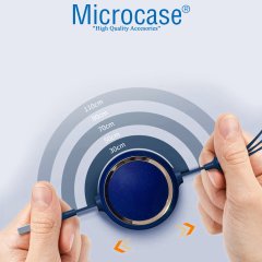 Microcase Sarmal Tasarım 3in1 Lightning Type C Micro USB Şarj ve Data Kablosu 110 cm - AL2989 Lacivert