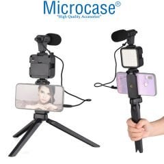 Microcase Masaüstü Ayarlanabilir Telefon Standı Video Ses Kaydı Youtuber Çekim Standı- AL4023