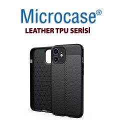 iPhone 12 Leather Tpu Silikon Kılıf - Siyah