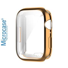 Microcase Apple Watch 7 45 mm Önü Kapalı Silikon Kılıf - Rose Gold