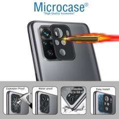 Microcase Xiaomi Redmi Note 10 Kamera Lens Koruma Halkası - Kapalı Tasarım Siyah
