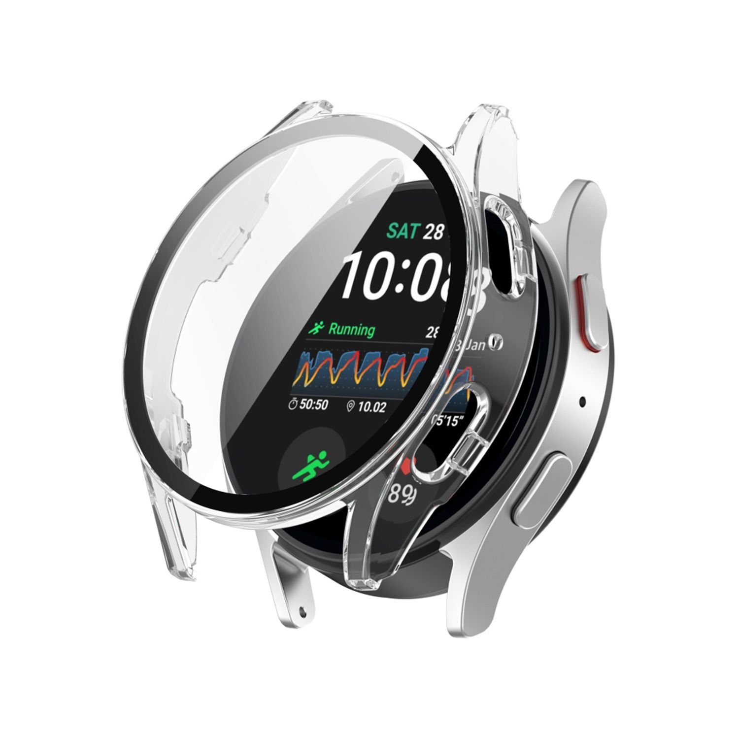 Microcase Samsung Watch 7 40mm    Ekran Korumalı Sert Rubber Kılıf - AL3173